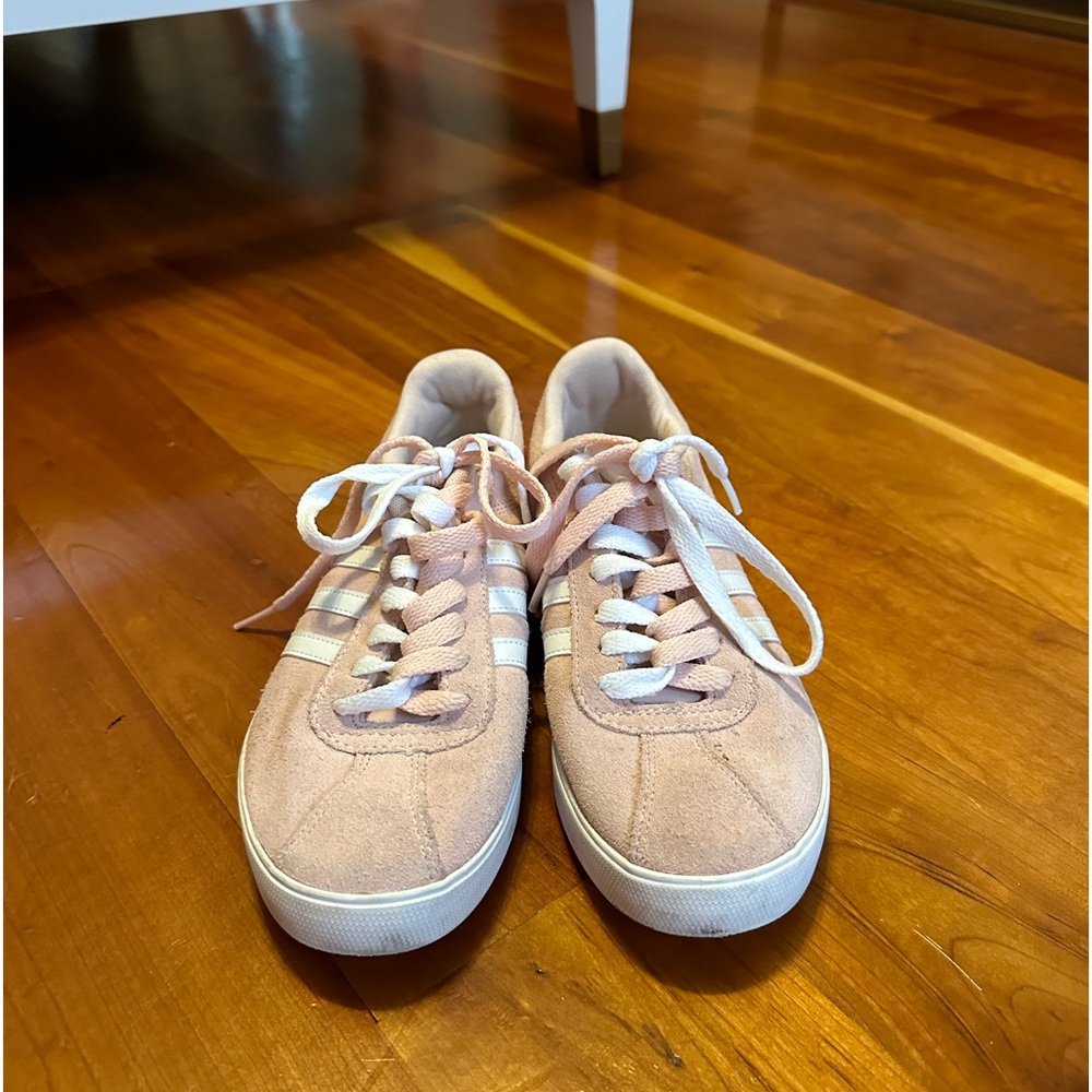 Adidas Neo Courtset Suede Sneaker in Blush